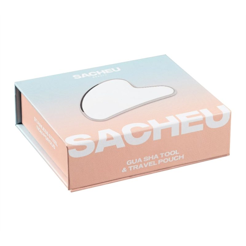 SACHEU BEAUTY - Gua Sha facial acero inoxidable - Imagen 5