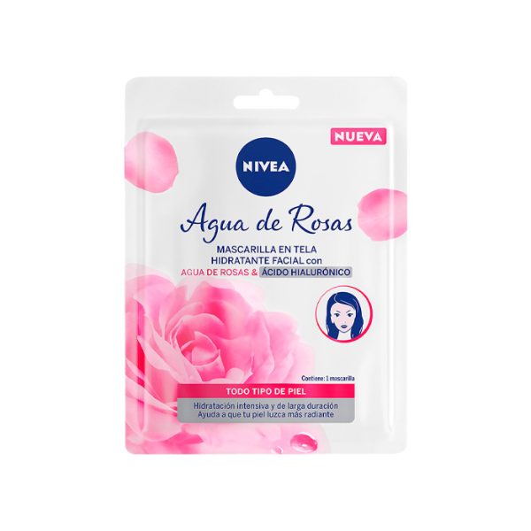 Nivea mascarilla tela agua rosas