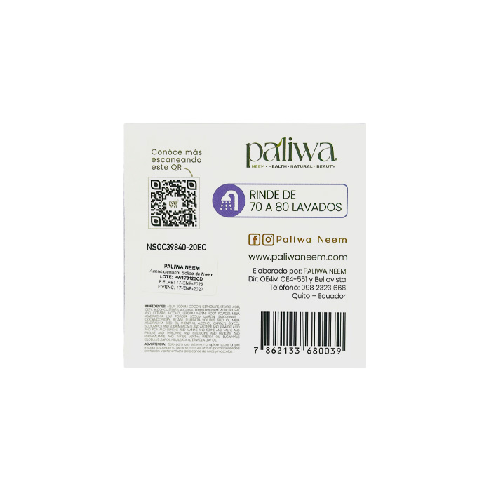 PALIWANEEM - Acondicionador Sólido Karité con Extracto Natural de Neem 90g - Imagen 2 PALIWANEEM - Acondicionador Sólido Karité con Extracto Natural de Neem 90g - Imagen 2
