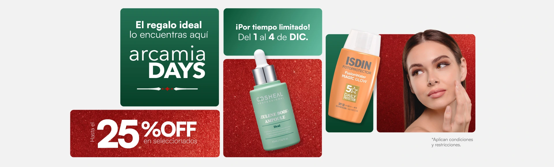 Banner promocional de arcamia days hasta el 25% de descuento en productos seleccionados