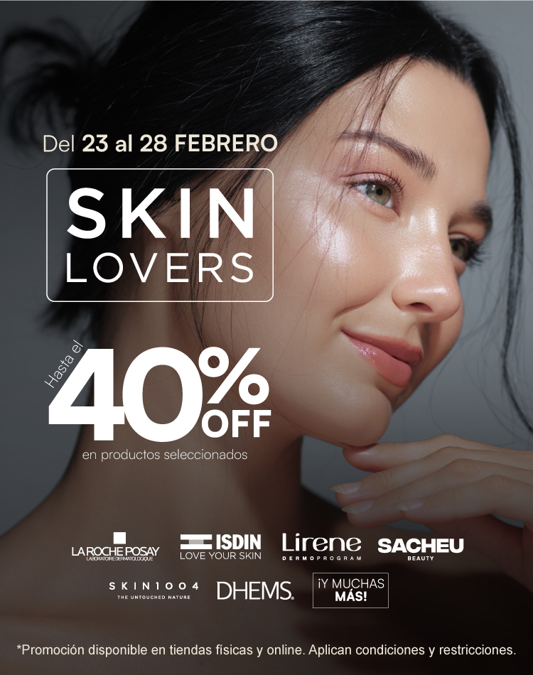 Banner promocional de Skinlovers aprovecha hasta el 40% de descuento en productos y marcar seleccionadas