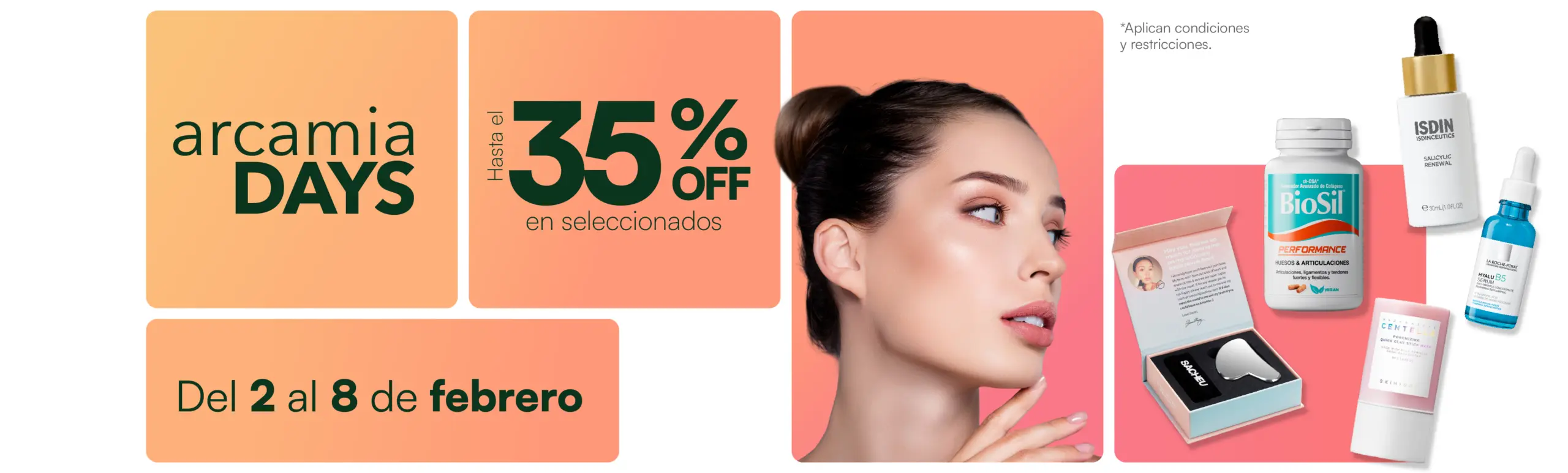 Banner promocional de arcamia Days hasta el 35% de descuento en productos seleccionados