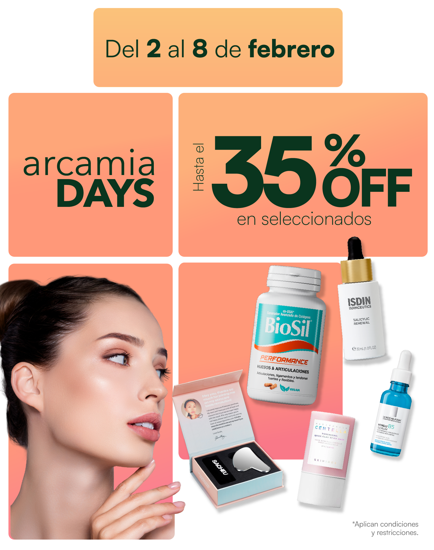 Banner promocional de arcamia Days hasta el 35% de descuento en productos seleccionados
