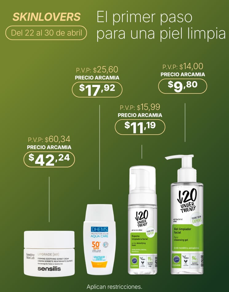 Banner promocional de Skinlovers aprovecha descuentos especiales en productos y marcar seleccionadas