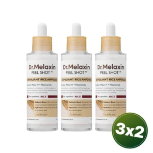 PACK 3X2 DR.MELAXIN PEEL SHOT EXFOLIATING WHITE RICE AMPOULE 80ml