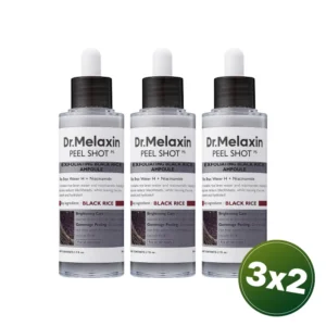 PACK 3X2 DR.MELAXIN PEEL SHOT EXFOLIATING BLACK RICE AMPOULE 80ml